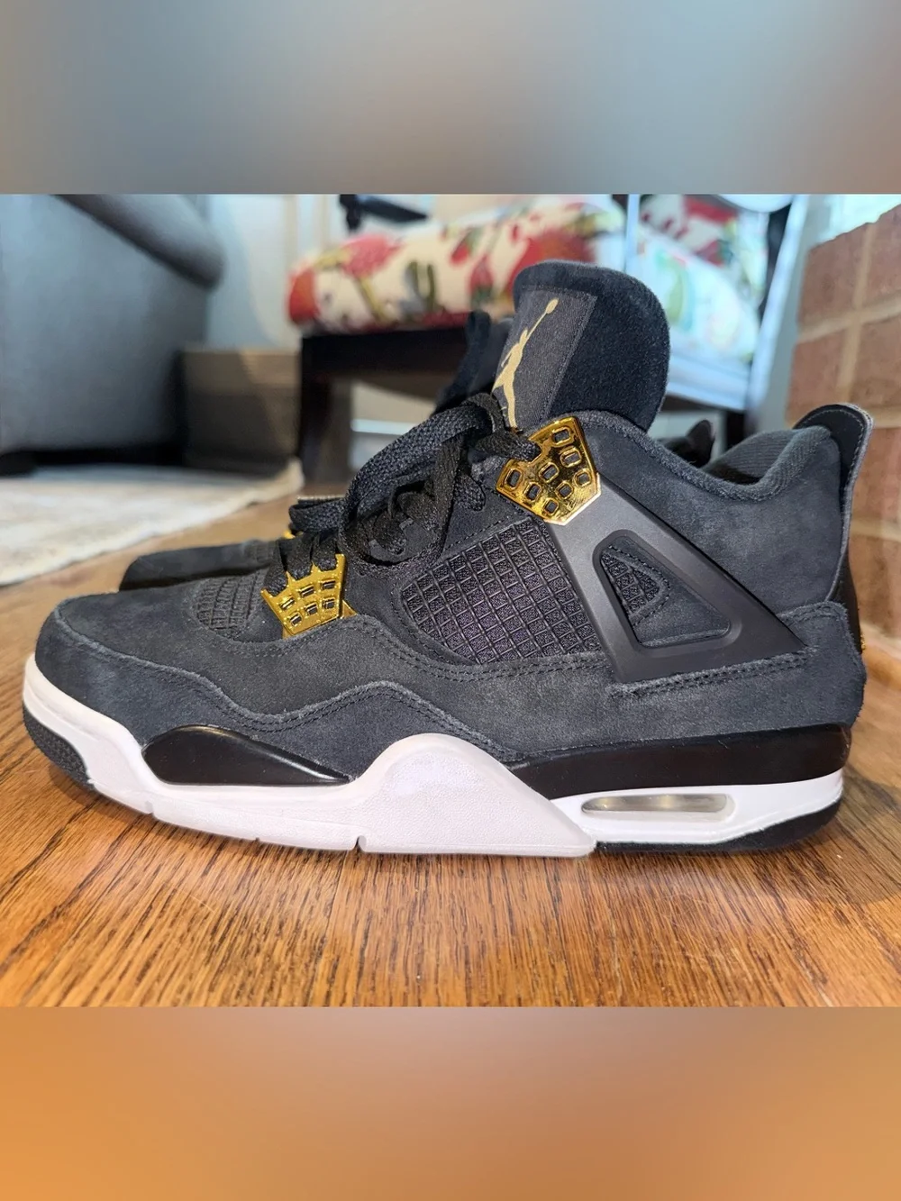 Jordan Men’s Sneakers in Black with Gold Accents